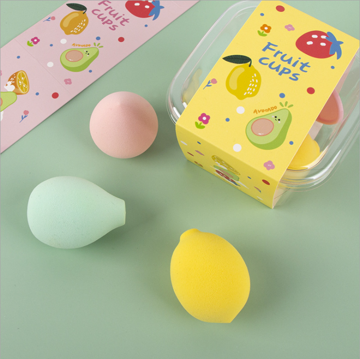 Avocado Lemon Strawberry Beauty Makeup Sponge