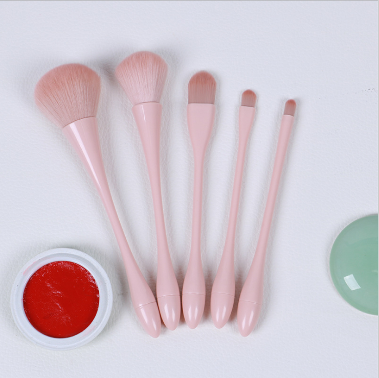 5 pcs pink makeup brush set